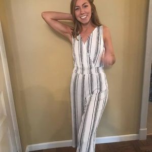 Striped Jumpsuit Stretchy Comfortable Women